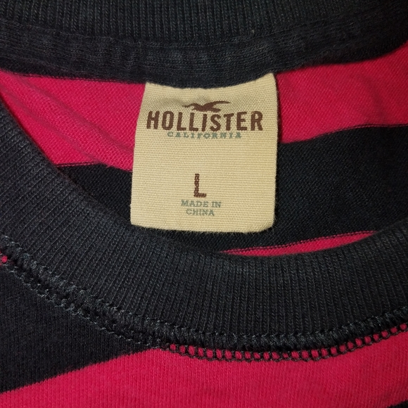 Youth Lg Hollister Pink/Navy tshirt - Picture 2 of 2